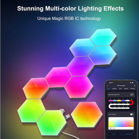 Hexagonal Quantum Smart Wall Lamp