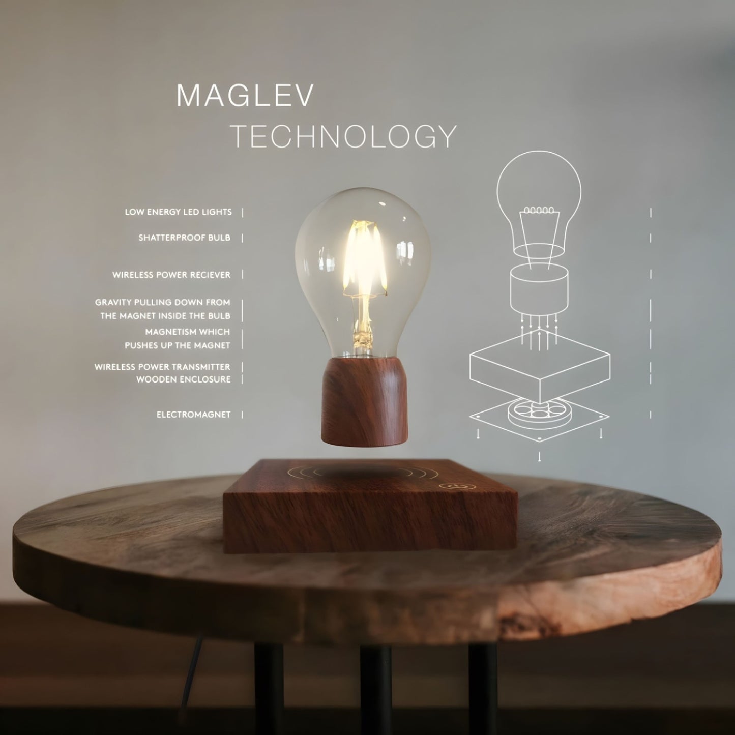 Magnetic Levitation Light Bulb